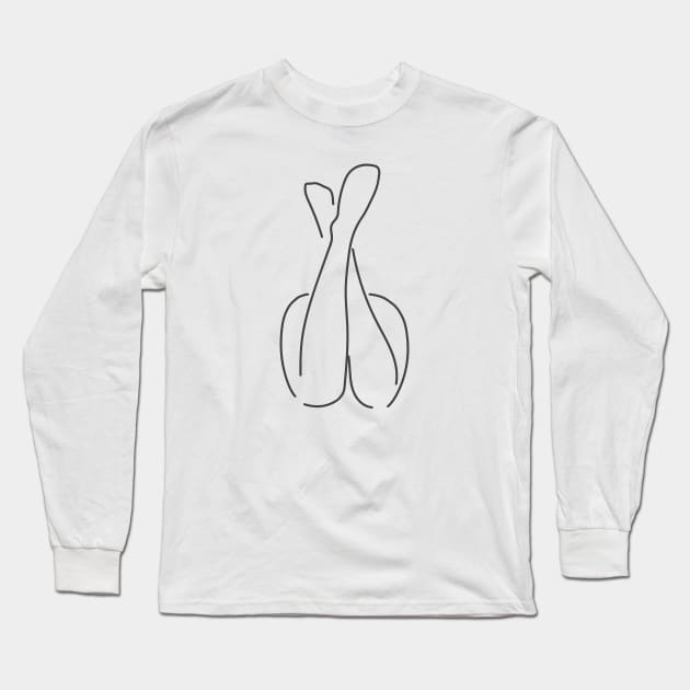 Crazy Woman Body Line Art Long Sleeve T-Shirt by ArtisticTee